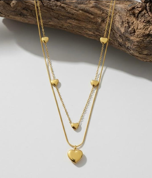 Double Layered Heart Necklace